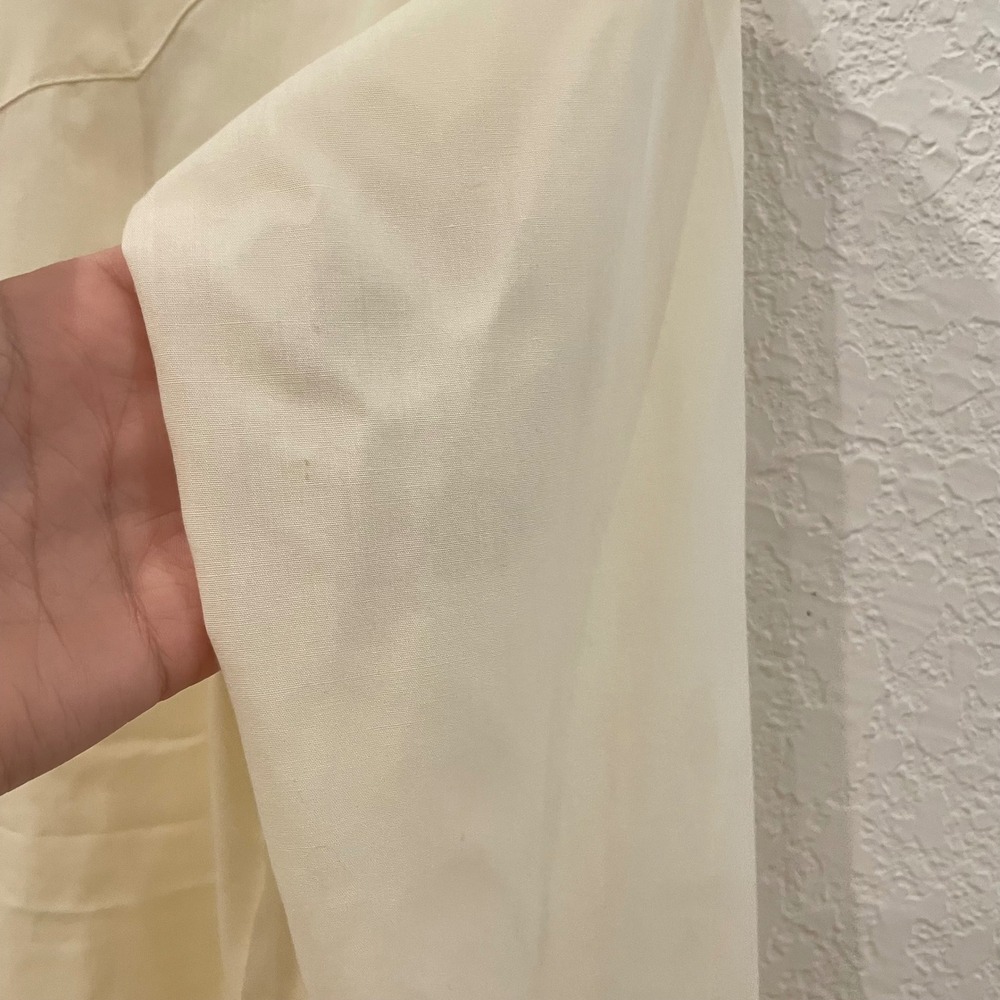 Vintage Rockmount Ranch Wear Cream Embroidered Rose Western Shirt Ruffle Pearl - Picture 7 of 12